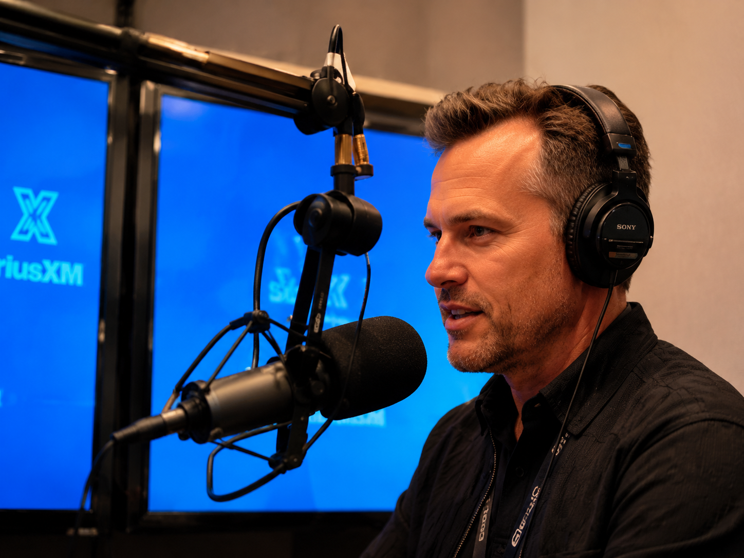 Danny recording a media interview